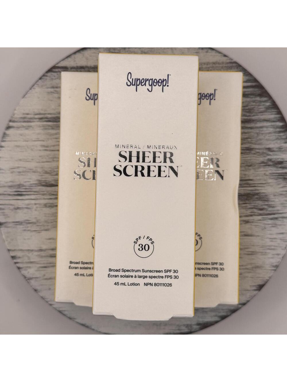 LOT OF 3 Supergoop Mineral Sheer Screen Lotion SPF 30 1.5oz/45ml - BNIB Plz read